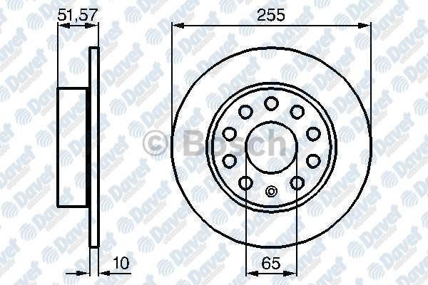 BOSCH 0986479099 Fren Diski Arka 255mm Golf V-Vi  Octavia 04>Toledo Iii Altea A3